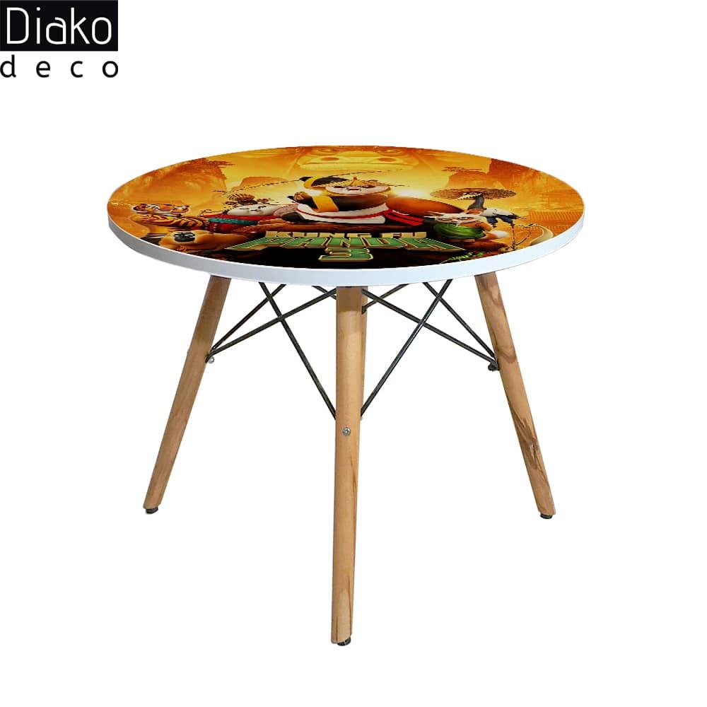 عکس محصول میز مدرن کودک مدل پایه چوبی طرح پاندای کونگ فو کار کد DT-06