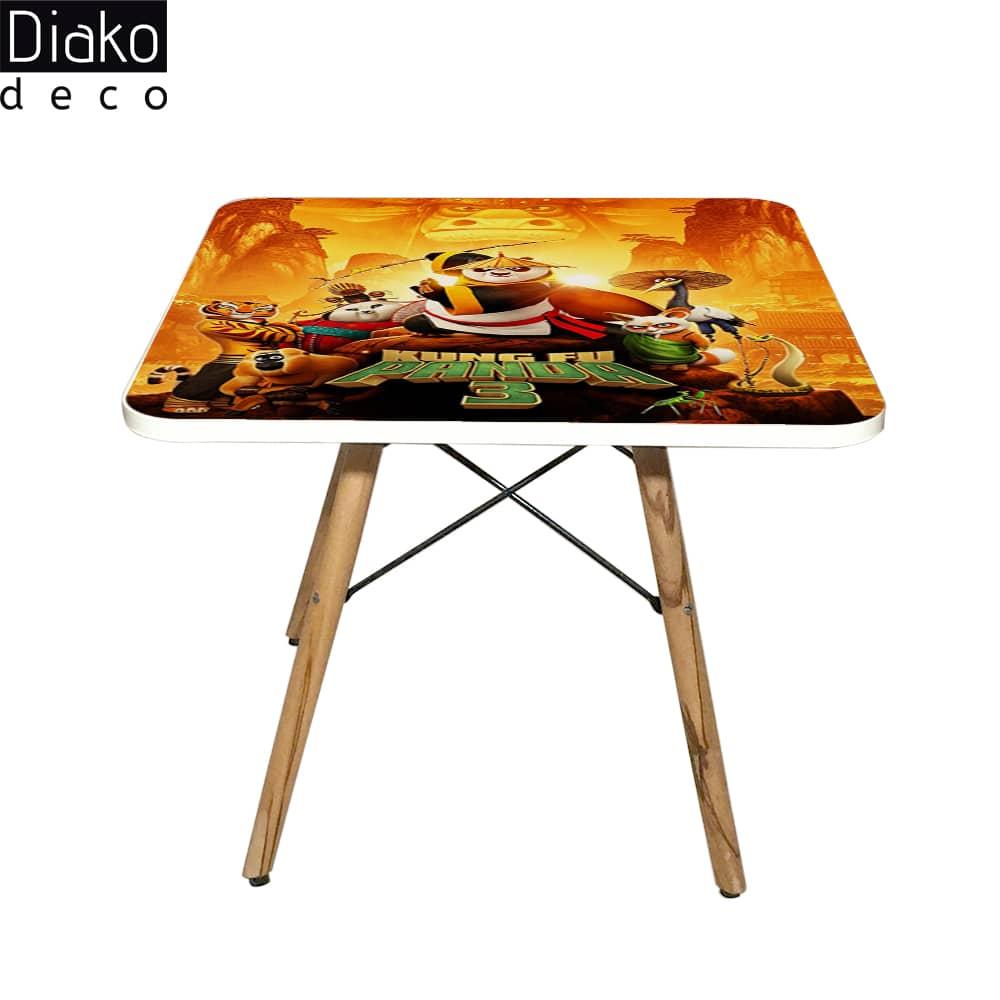 عکس محصول میز مدرن کودک مدل پایه چوبی طرح پاندای کونگ فو کار کد DT-06