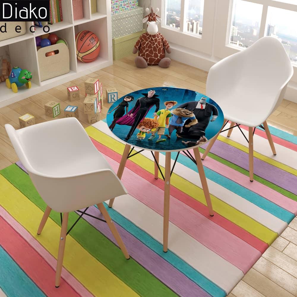 عکس محصول میز مدرن کودک مدل پایه چوبی طرح هتل ترانسلوانیا کد DT-09