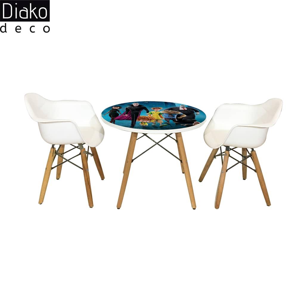 عکس محصول میز مدرن کودک مدل پایه چوبی طرح هتل ترانسلوانیا کد DT-09