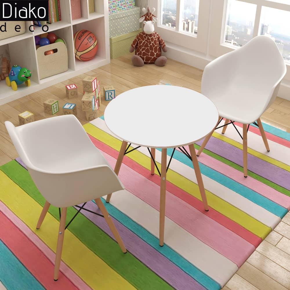 عکس محصول میز مدرن کودک مدل پایه چوبی صفحه سفید کد COL-01