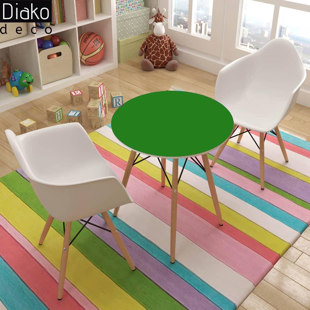 عکس محصول میز مدرن کودک مدل پایه چوبی صفحه سبز کد COL-02