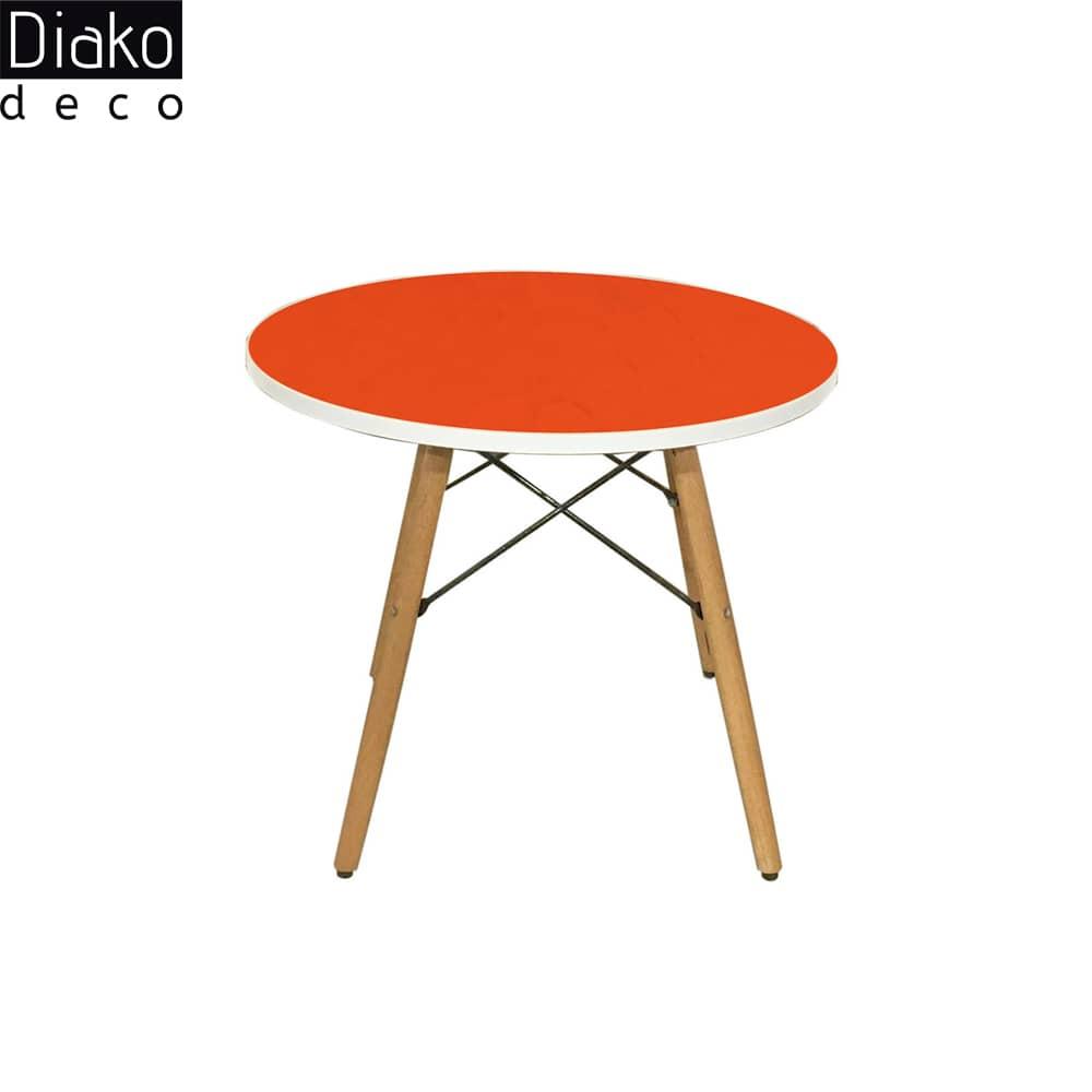 عکس محصول میز مدرن کودک مدل پایه چوبی صفحه نارنجی کد COL-03