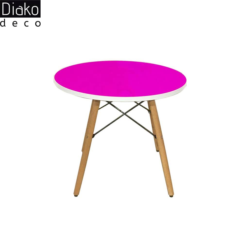 عکس محصول میز مدرن کودک مدل پایه چوبی صفحه صورتی کد COL-04