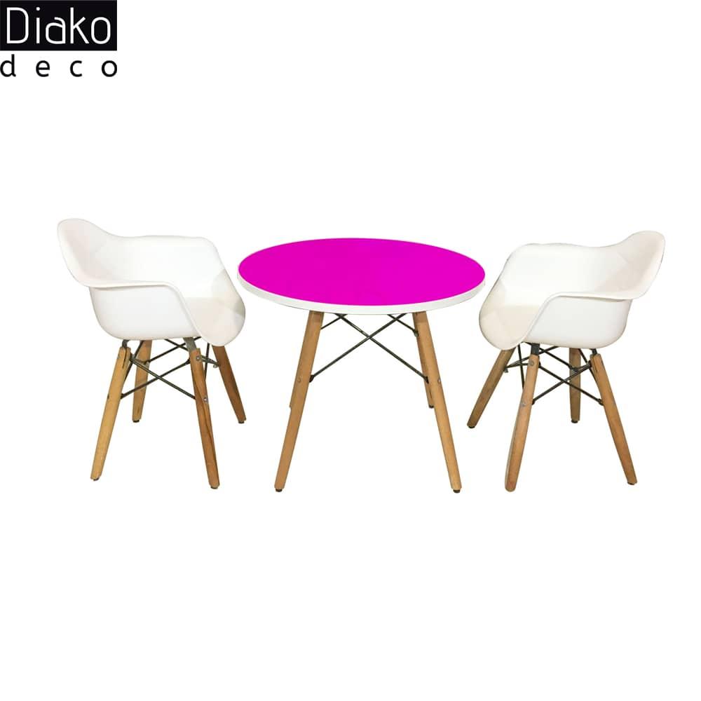 عکس محصول میز مدرن کودک مدل پایه چوبی صفحه صورتی کد COL-04