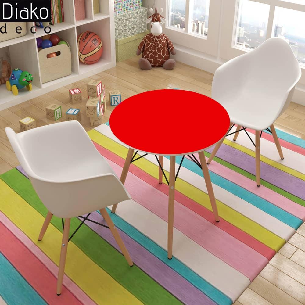 عکس محصول میز مدرن کودک مدل پایه چوبی صفحه قرمز کد COL-05