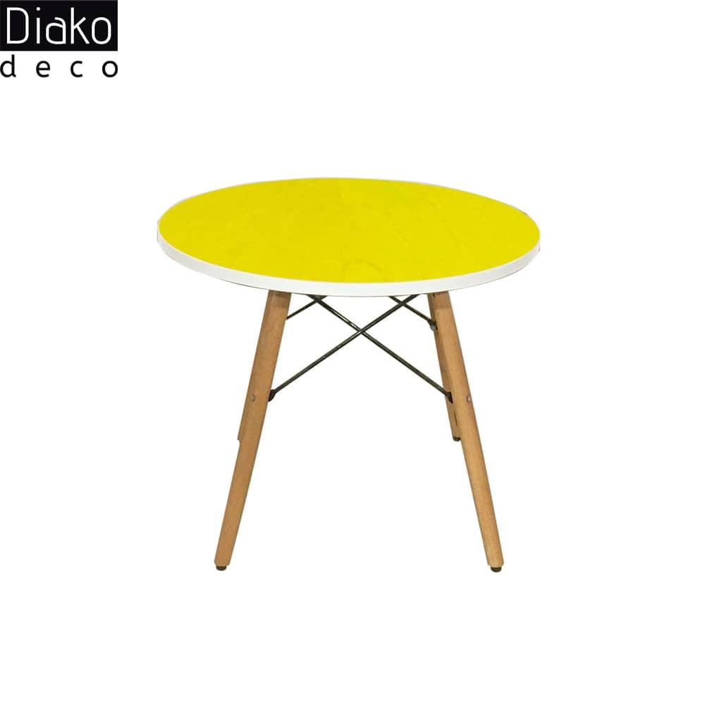 عکس محصول میز مدرن کودک مدل پایه چوبی صفحه زرد کد COL-06