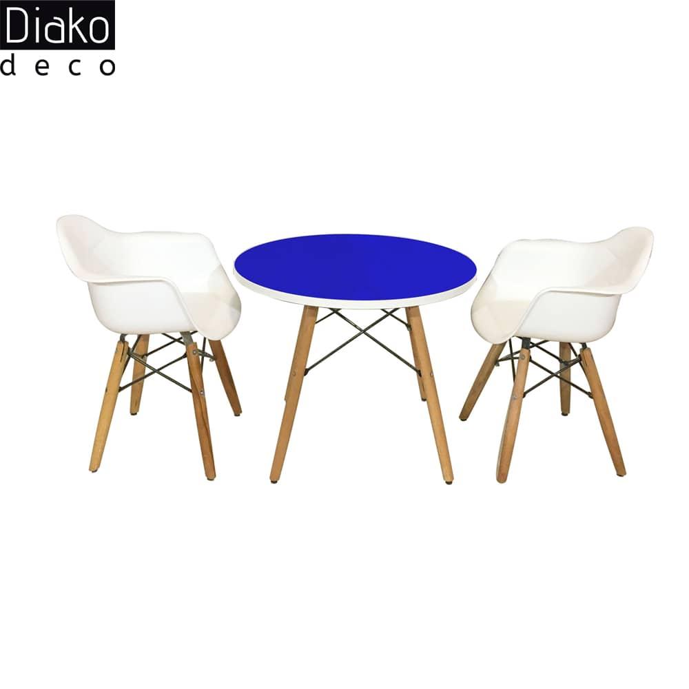 عکس محصول میز مدرن کودک مدل پایه چوبی صفحه آبی کد COL-07