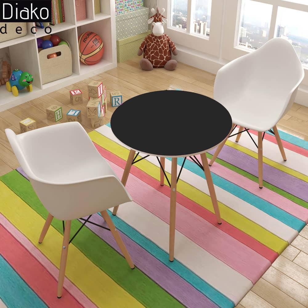 عکس محصول میز مدرن کودک مدل پایه چوبی صفحه مشکی کد COL-08