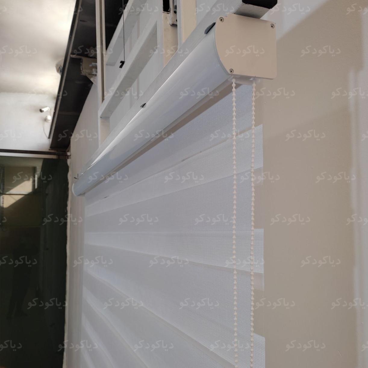 عکس محصول پرده زبرا ساده رنگ سفید کد SND-01