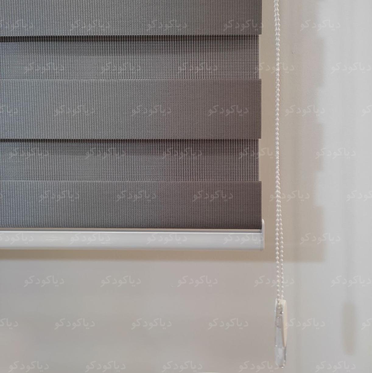 عکس محصول پرده زبرا ساده رنگ طوسی تیره کد SND-04