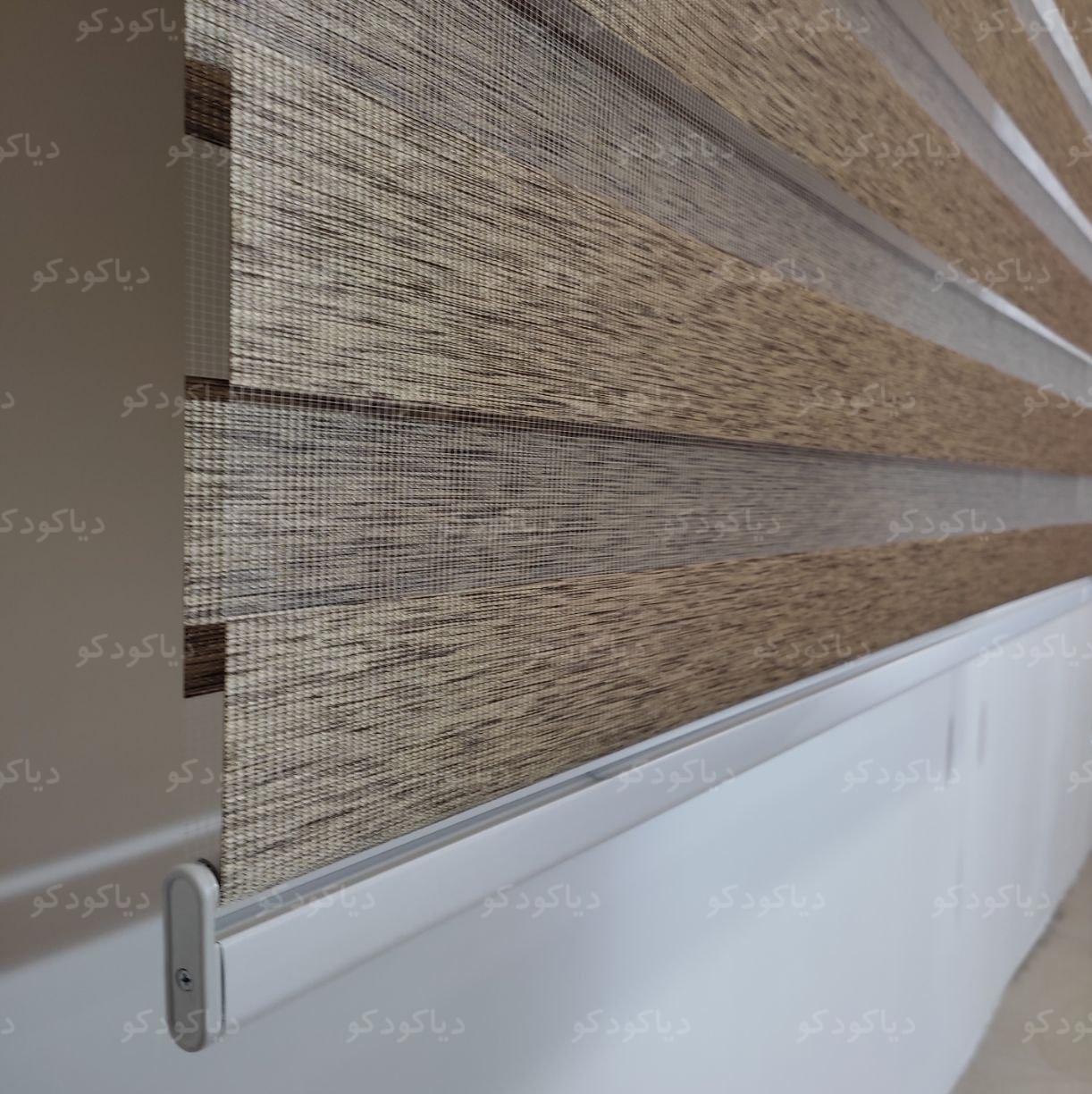 پرده زبرا طرح چوب رنگ خاکی کد SND-05 پرده زبرا طرح چوب رنگ خاکی کد SND-05