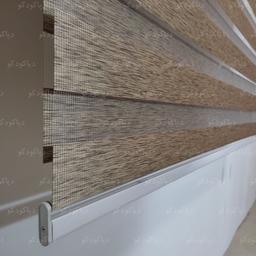 Image of پرده زبرا طرح چوب رنگ خاکی کد SND-05