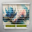 پرده زبرا طرح 4K گل بنفش کد FLW-15