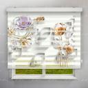پرده زبرا طرح 3D گلهای رنگی کد FLW-31