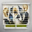 پرده زبرا طرح 4K گل طلایی کد FLW-05