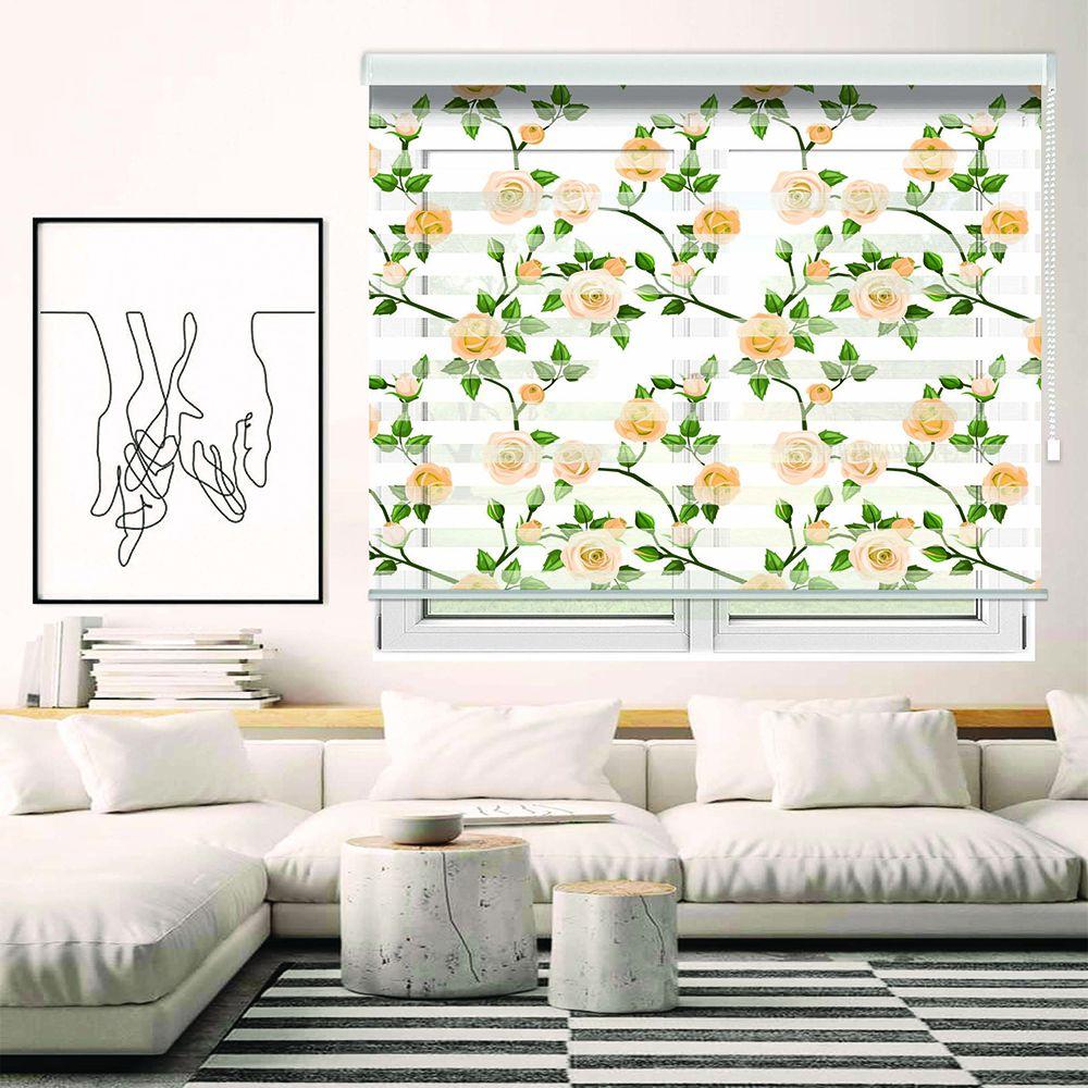 پرده زبرا طرح گل کد TO-4 پرده زبرا طرح گل کد TO-4