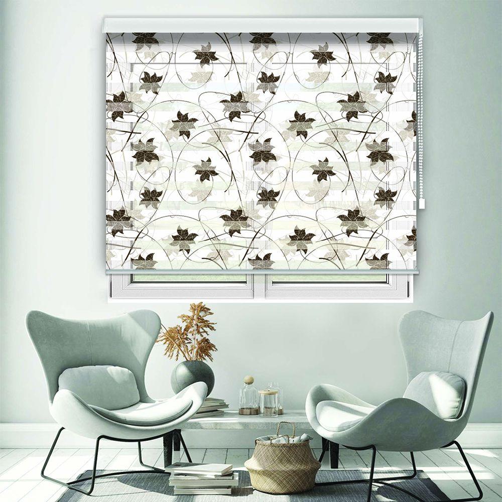 پرده زبرا طرح برگ کد TO-9 پرده زبرا طرح برگ کد TO-9