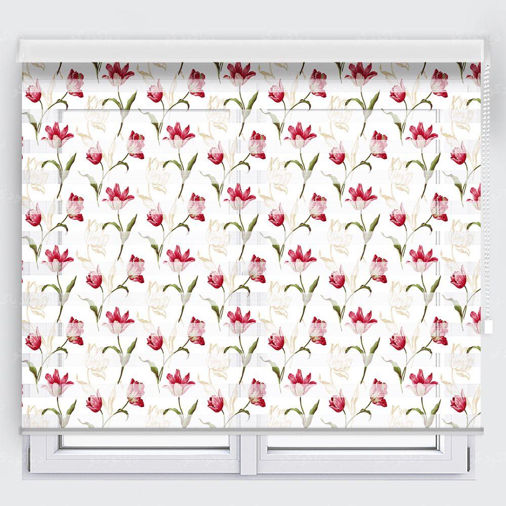 عکس محصول پرده زبرا طرح گل لاله کد TO-16