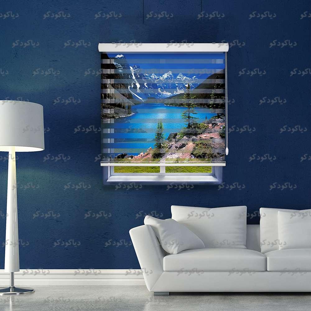 عکس محصول پرده زبرا طرح طبیعت کوه و دریاچه کد NAT-01