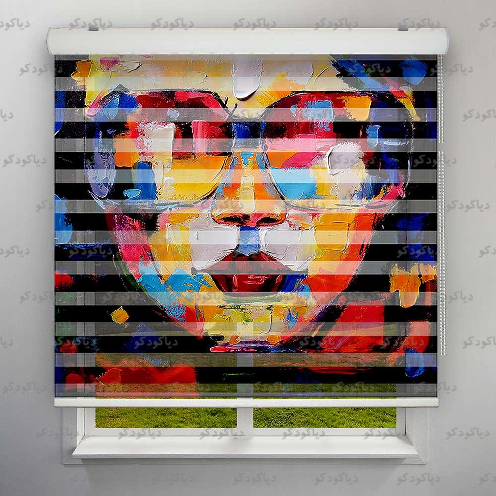 پرده زبرا طرح هنری چهره رنگ روغن کد ART-04 پرده زبرا طرح هنری چهره رنگ روغن کد ART-04