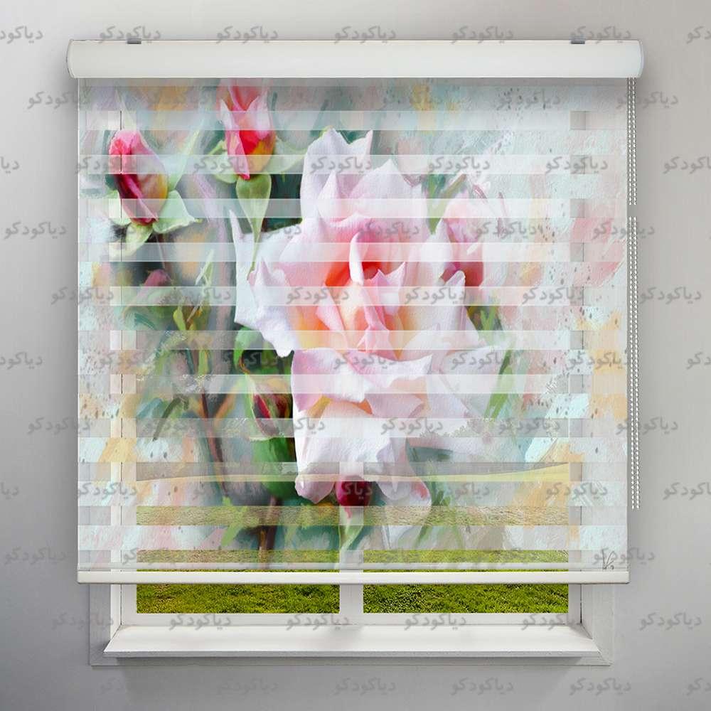 پرده زبرا طرح هنری رز سفید کد ART-06 پرده زبرا طرح هنری رز سفید کد ART-06