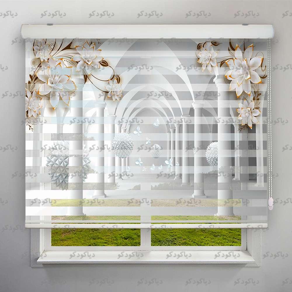 پرده زبرا طرح سه بعدی تالار سفید کد TRD-03 پرده زبرا طرح سه بعدی تالار سفید کد TRD-03