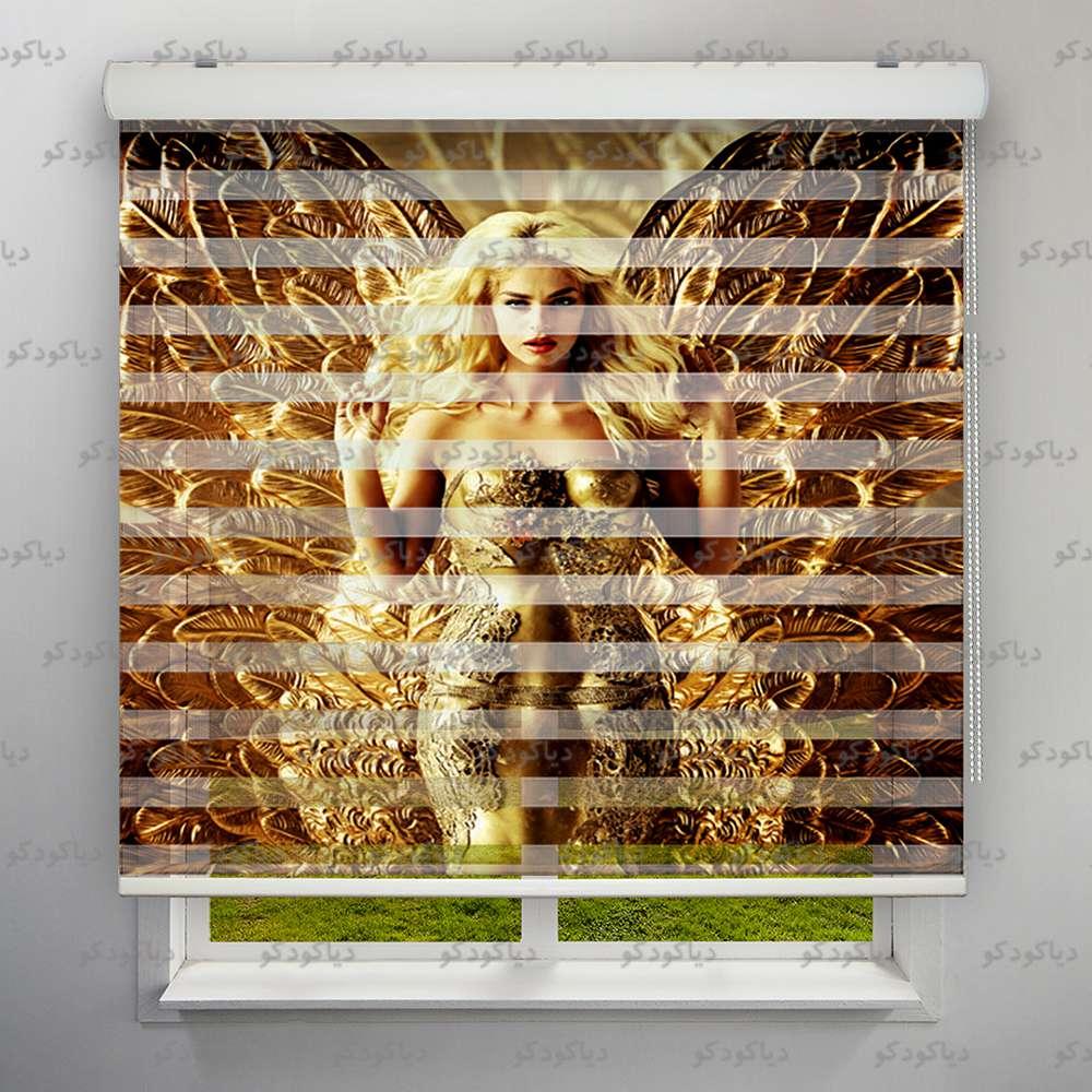 پرده زبرا طرح چهره فرشته طلایی کد FCE-11 پرده زبرا طرح چهره فرشته طلایی کد FCE-11
