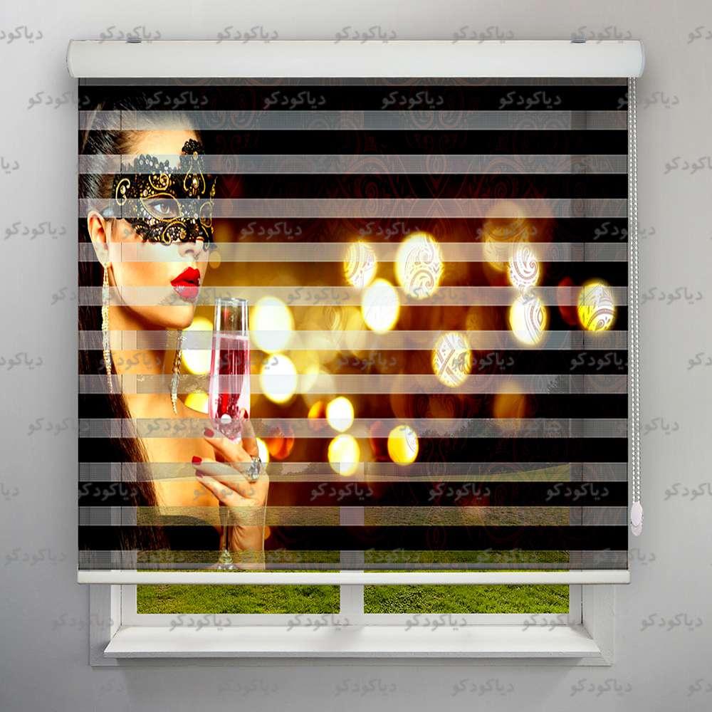 پرده زبرا طرح چهره بالماسکه کد FCE-08 پرده زبرا طرح چهره بالماسکه کد FCE-08