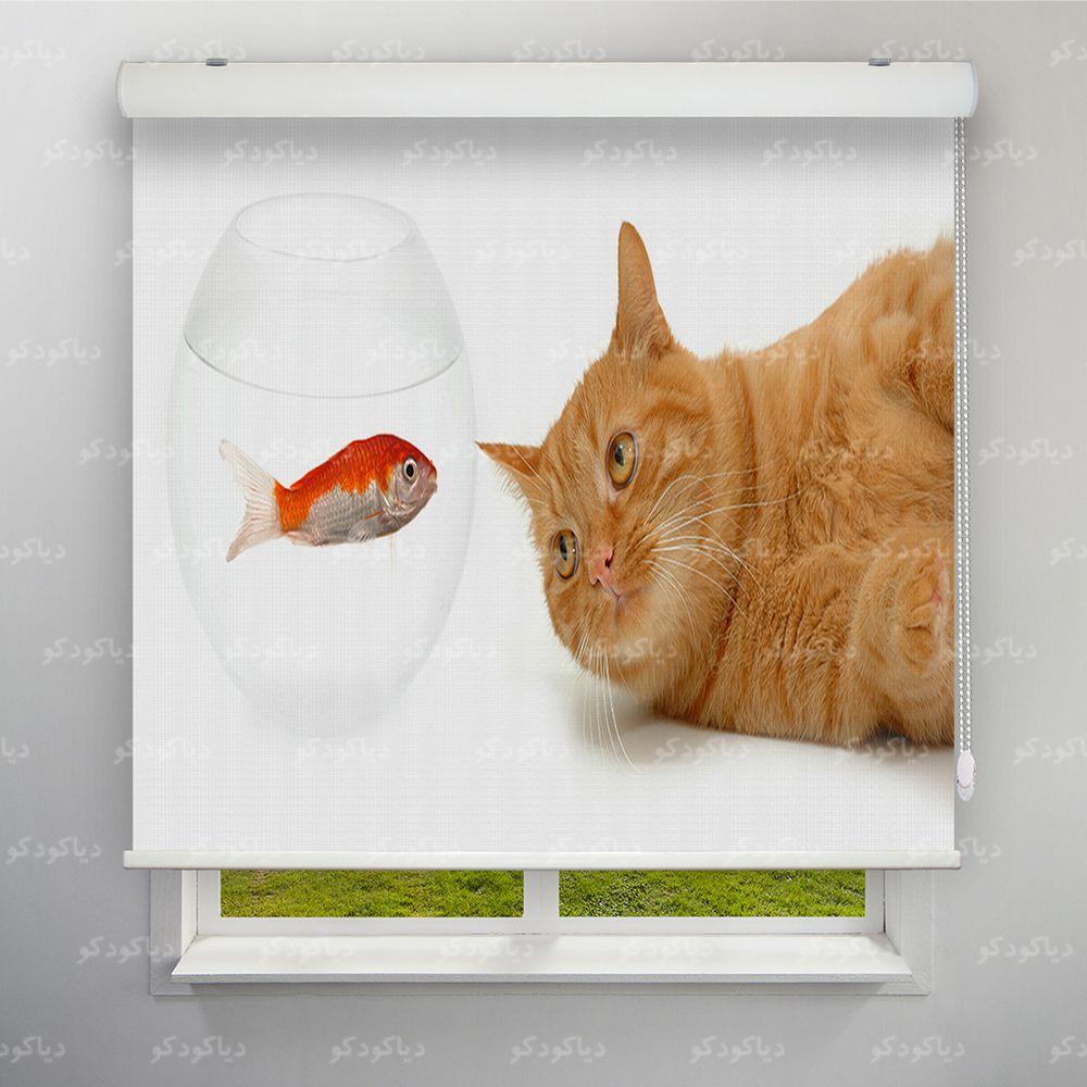 عکس محصول پرده شید طرح گربه شیطون کد ANM-08