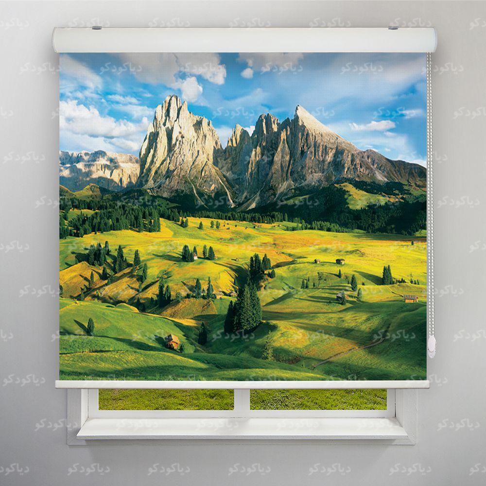 عکس محصول پرده شید طرح طبیعت کوه و دشت سرسبز کد NAT-11