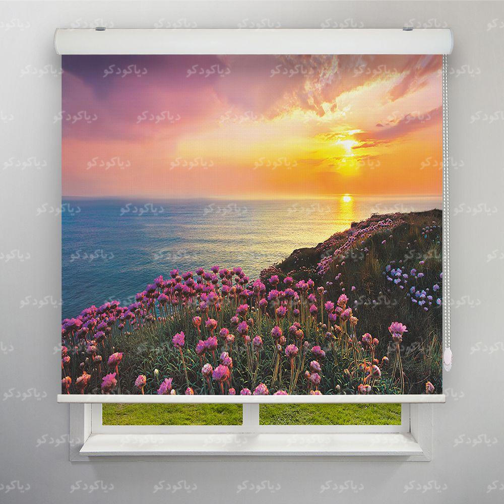 عکس محصول پرده شید طرح طبیعت دشت زیبا و غروب آفتاب کد NAT-06