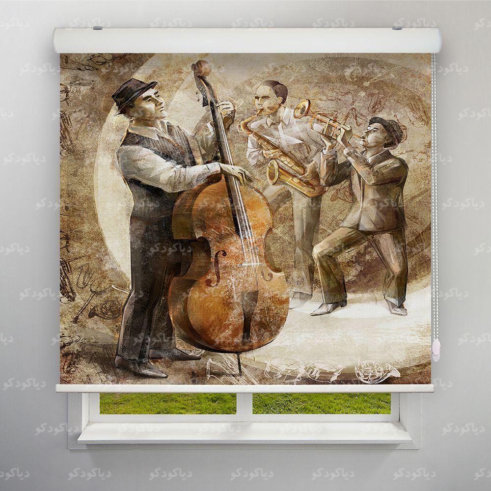 عکس محصول پرده شید طرح هنری گروه موسیقی آبرنگی کد ART-11