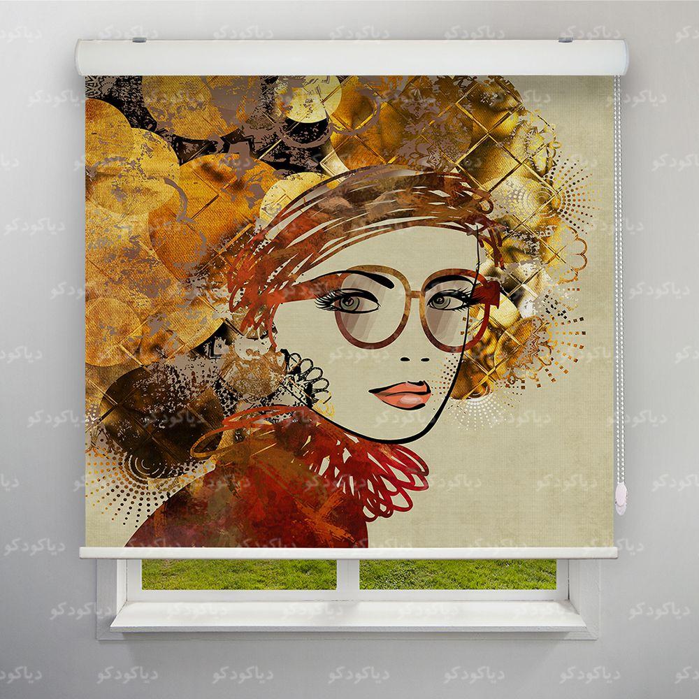 عکس محصول پرده شید طرح هنری چهره دختر زیبا کد ART-16
