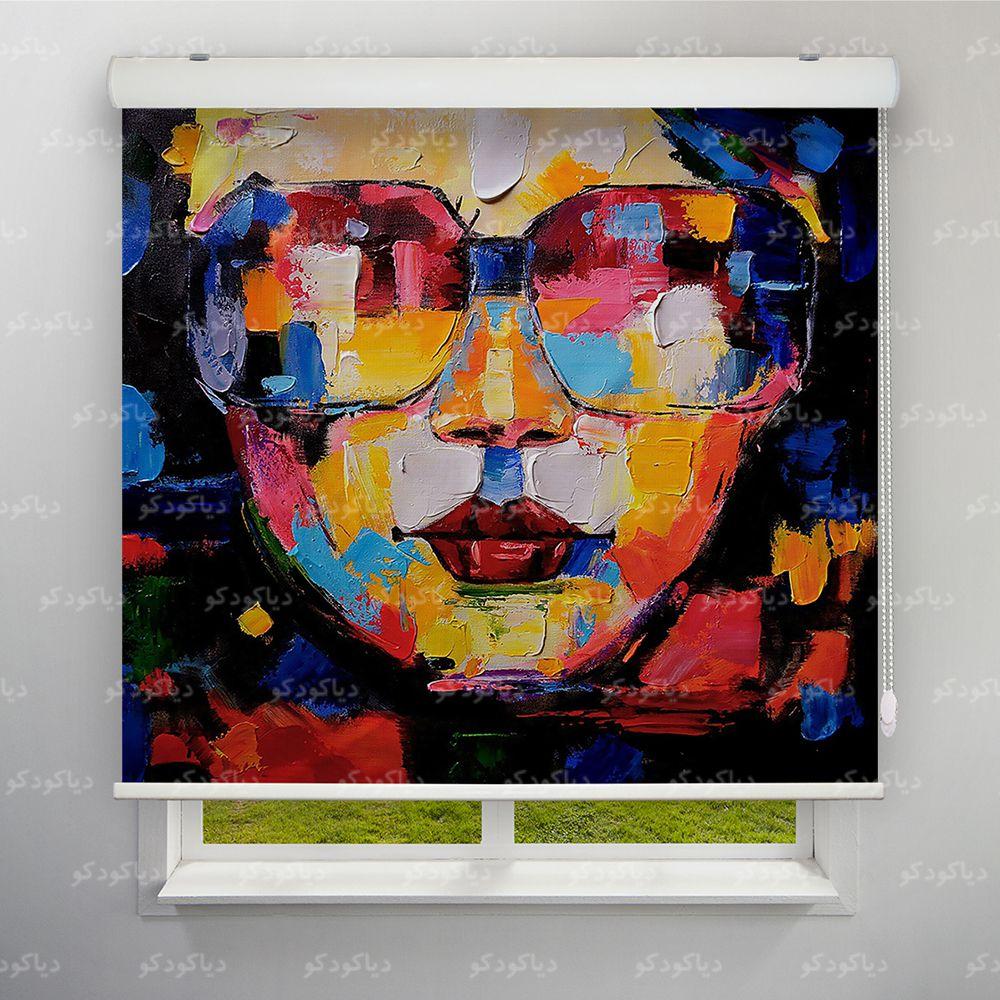 پرده شید طرح هنری چهره رنگ روغن کد ART-01 پرده شید طرح هنری چهره رنگ روغن کد ART-01