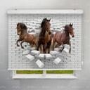 پرده شید طرح سه بعدی اسب های وحشی کد TRD-14