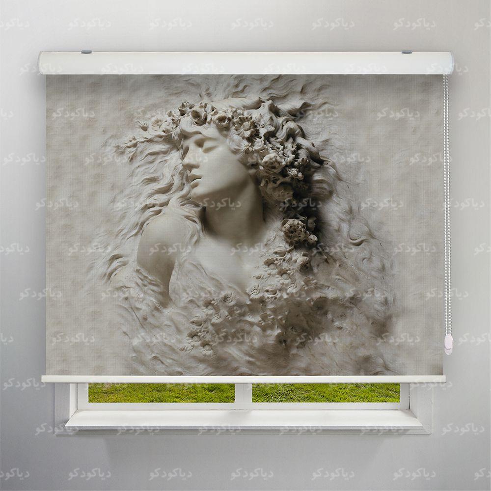 عکس محصول پرده شید طرح سه بعدی فرشته سنگی کد TRD-16