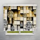 پرده شید طرح سه بعدی مکعب و گوی کد TRD-09