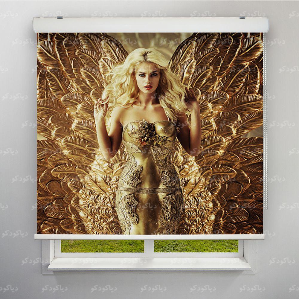 پرده شید طرح چهره فرشته طلایی کد FCE-11 پرده شید طرح چهره فرشته طلایی کد FCE-11