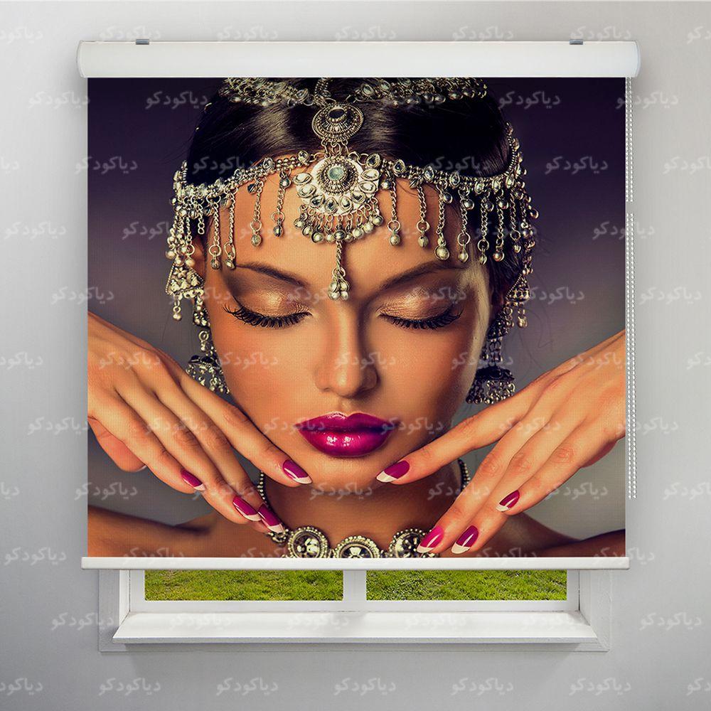 عکس محصول پرده شید طرح چهره دختر هندی کد FCE-04