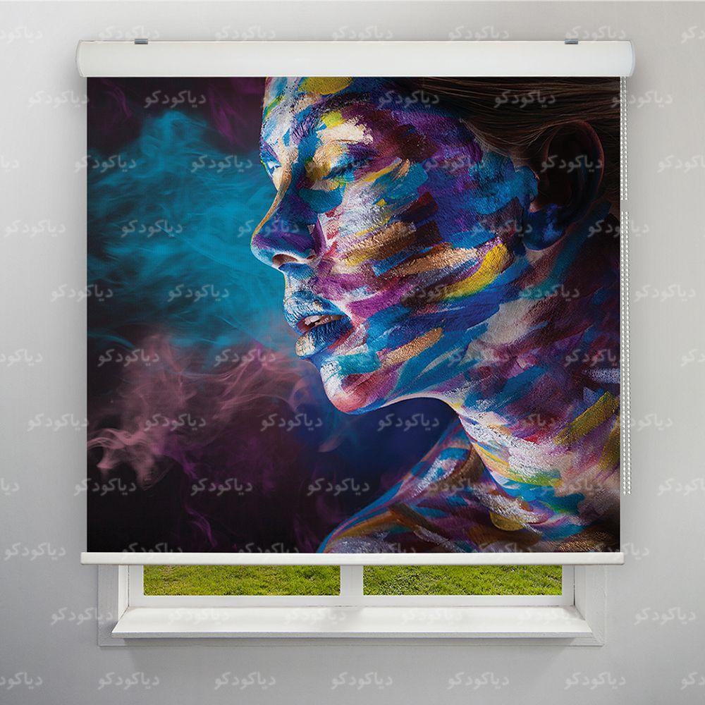 عکس محصول پرده شید طرح چهره رنگی کد FCE-05