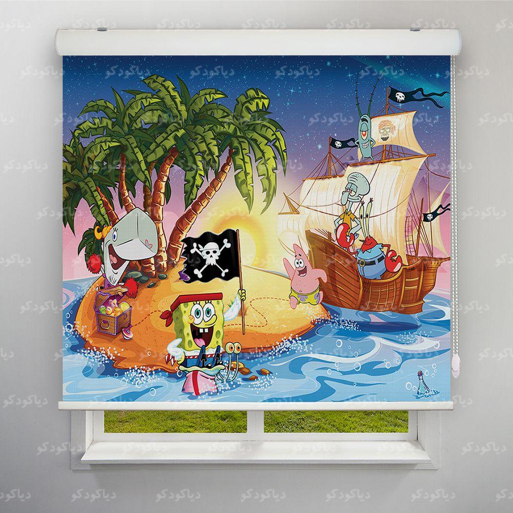 عکس محصول پرده شید طرح کودک باب اسفنجی کد KDS-06