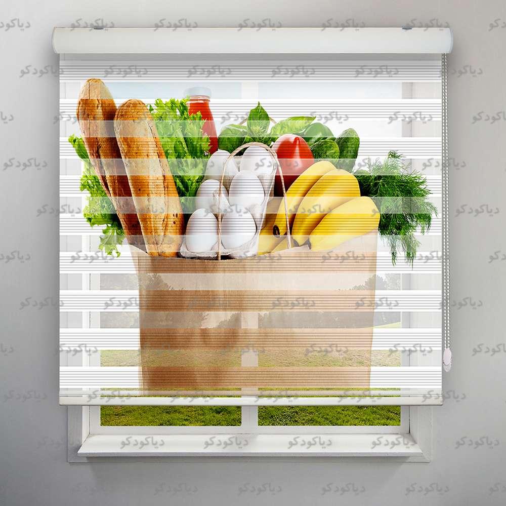 عکس محصول پرده زبرا پلیسه طرح مواد غذایی کد FOD-13