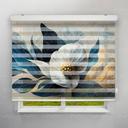 پرده زبرا پلیسه طرح گل طلایی 4K کد FLW-13