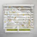 پرده زبرا پلیسه طرح 3D گل های نگین دار کد FLW-22