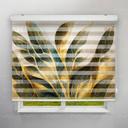 پرده زبرا پلیسه طرح گل طلایی 4K کد FLW-03