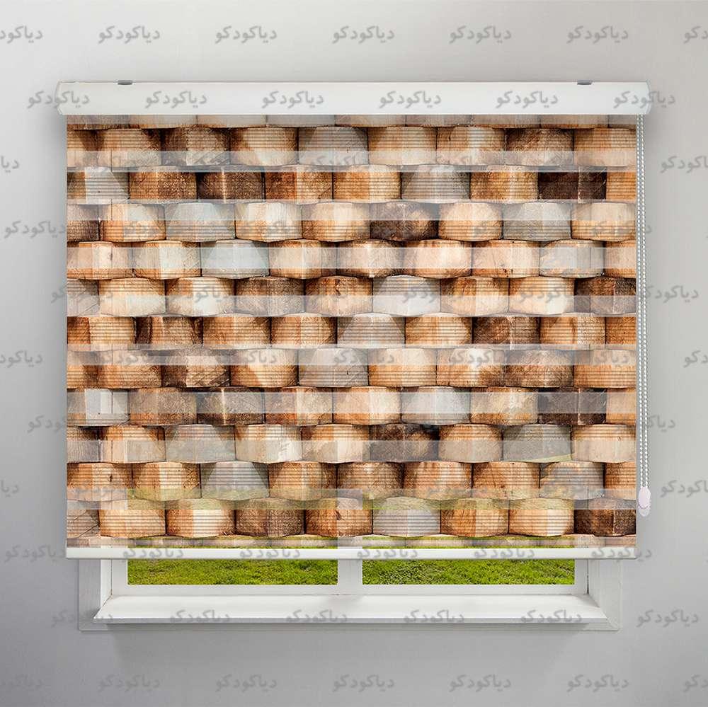 پرده زبرا پلیسه طرح سه بعدی مکعب چوبی کد TRD-08 پرده زبرا پلیسه طرح سه بعدی مکعب چوبی کد TRD-08