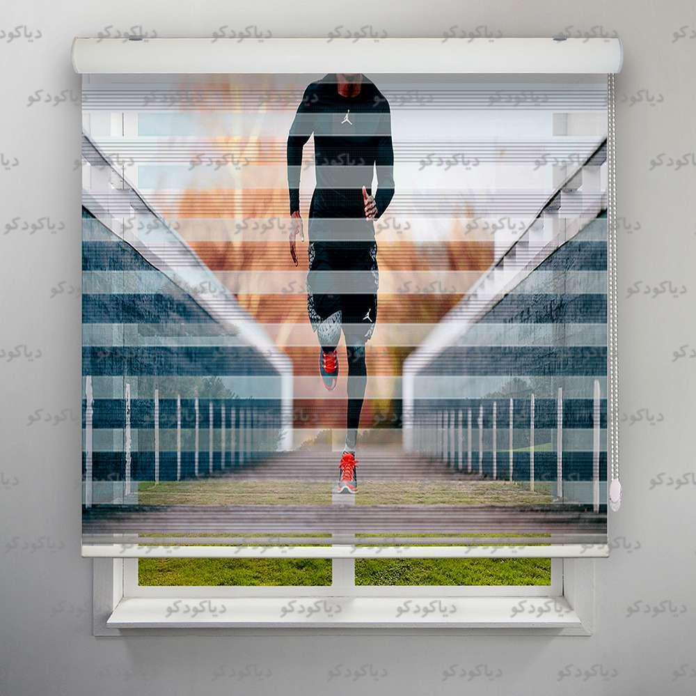 عکس محصول پرده زبرا پلیسه طرح ورزشی هوازی کد SPT-07