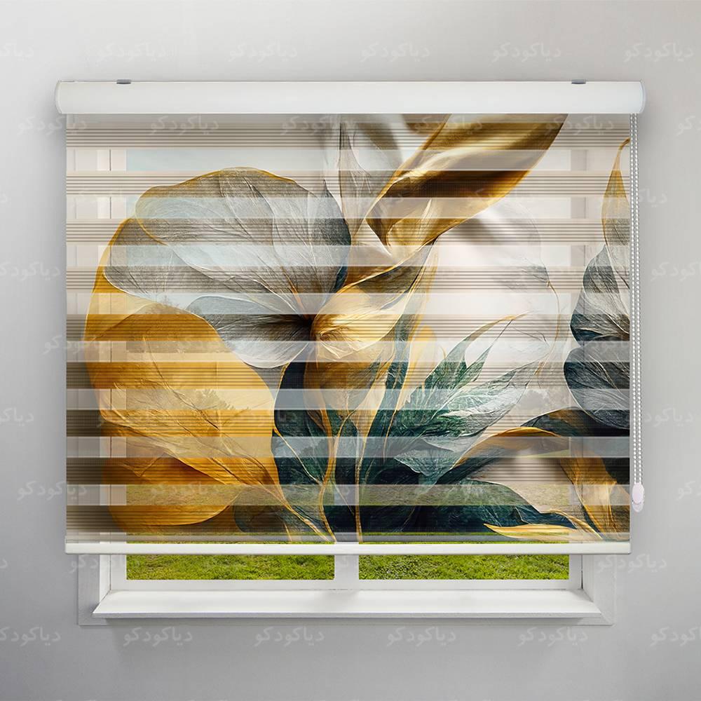 پرده زبرا پلیسه طرح گل طلایی 4K کد FLW-09 پرده زبرا پلیسه طرح گل طلایی 4K کد FLW-09