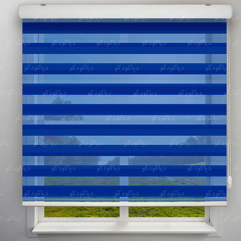 عکس محصول پرده زبرا پلیسه رنگ سرمه ای کد COL-15